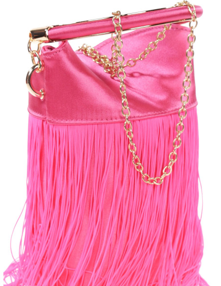 Bombonera de flecos efecto raso | Complementos Invitada