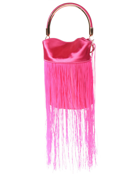 Bombonera de flecos efecto raso | Complementos Invitada