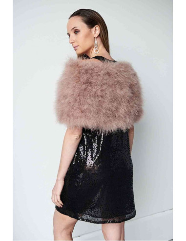 Estola de plumas de avestruz colores neutros | Complementos Invitada