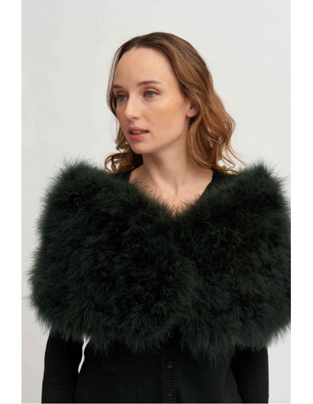 Estola de plumas de avestruz colores neutros | Complementos Invitada