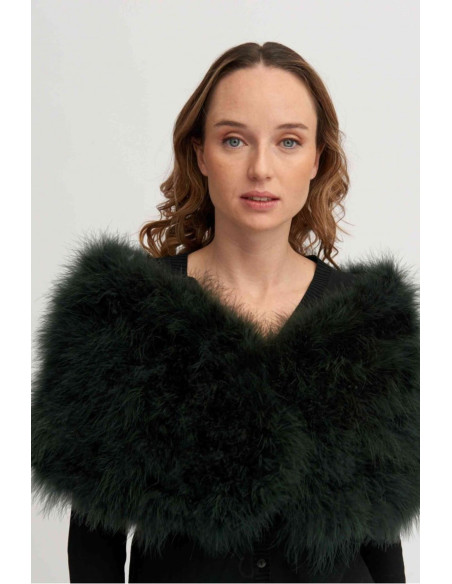 Estola de plumas de avestruz colores neutros | Complementos Invitada