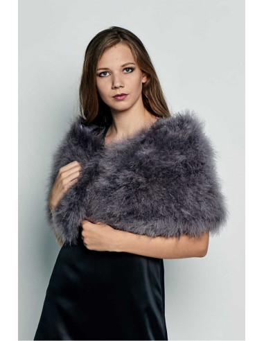 Estola de plumas de avestruz colores neutros | Complementos Invitada