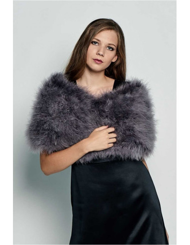 Estola de plumas de avestruz colores neutros | Complementos Invitada