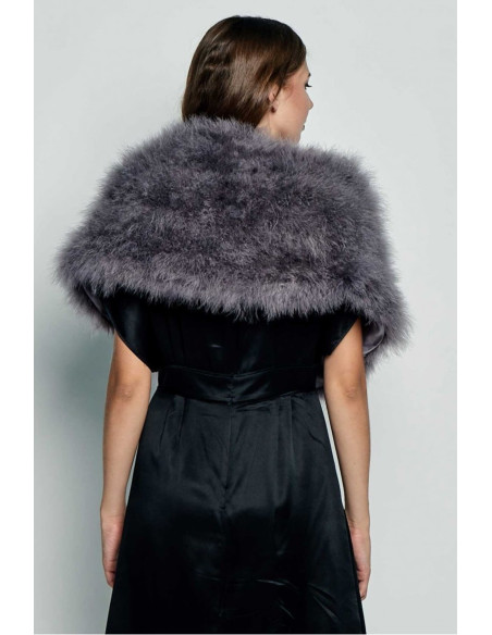 Estola de plumas de avestruz colores neutros | Complementos Invitada