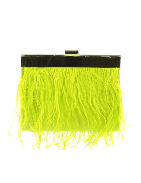 Clutch de fiesta de plumas en ambos lados | Complementos Invitada