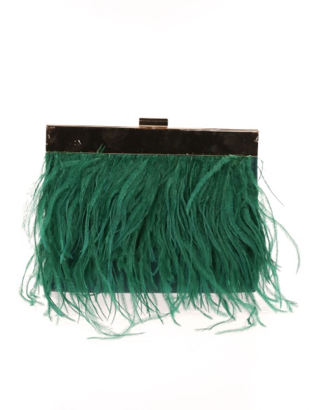 Clutch de fiesta de plumas en ambos lados | Complementos Invitada