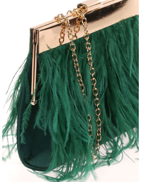 Clutch de fiesta de plumas en ambos lados | Complementos Invitada