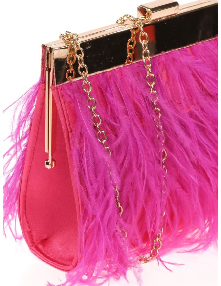 Clutch de fiesta de plumas en ambos lados | Complementos Invitada