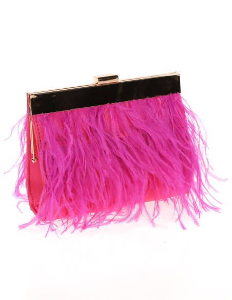 Clutch de fiesta de plumas en ambos lados | Complementos Invitada