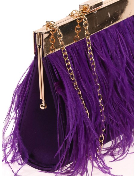 Clutch de fiesta de plumas en ambos lados | Complementos Invitada