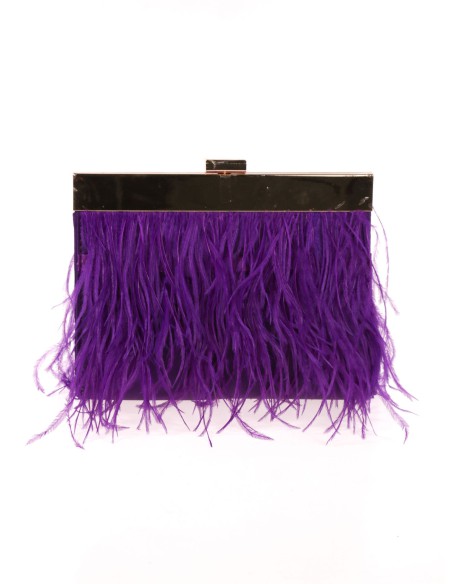 Clutch de fiesta de plumas en ambos lados | Complementos Invitada