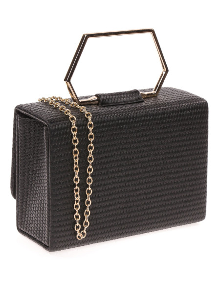 Bolso de fiesta de polipiel con efecto rafia | Complementos Invitada