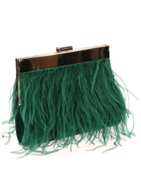 Clutch de fiesta de plumas en ambos lados | Complementos Invitada