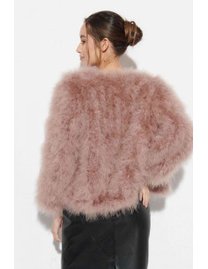 Chaqueta de plumas de avestruz rosa champangne | Complementos Invitada 2