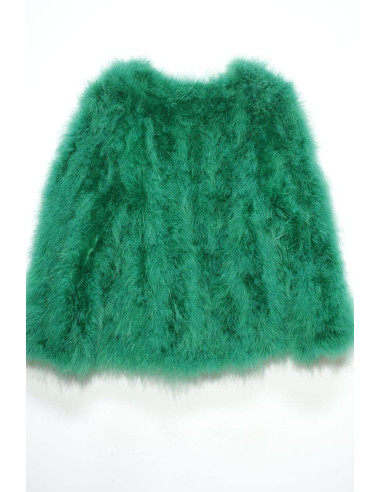 Chaqueta de plumas de avestruz verde | Complementos Invitada