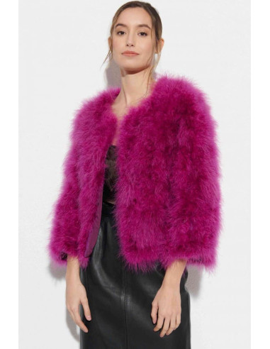 Chaqueta de plumas de avestruz buganvilla | Complementos Invitada