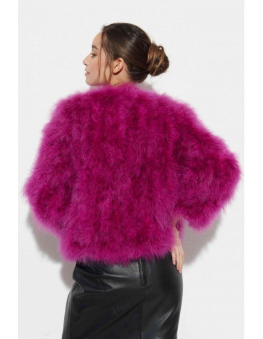 Chaqueta de plumas de avestruz buganvilla | Complementos Invitada