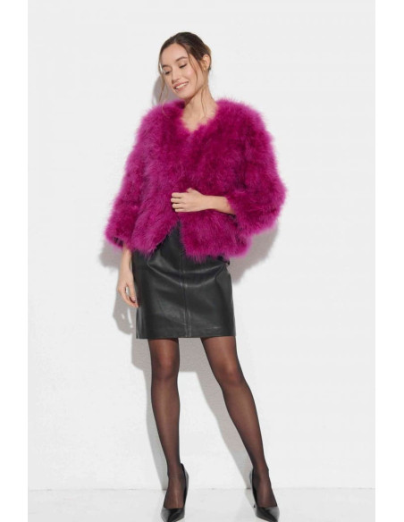 Chaqueta de plumas de avestruz buganvilla | Complementos Invitada