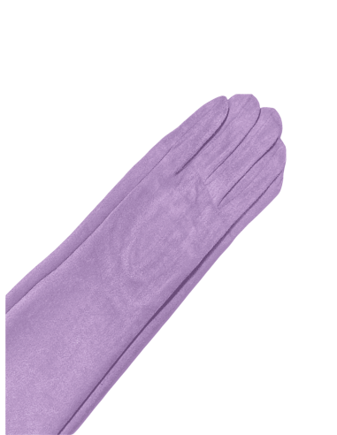 Guantes largos mujer antelina lila | Complementos Invitada