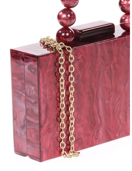 Clutch de fiesta con detalle en asa de esferas | Complementos Invitada