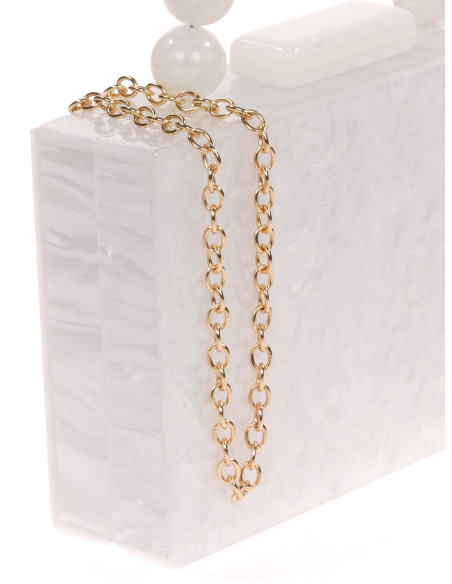 Clutch de fiesta con detalle en asa de esferas | Complementos Invitada