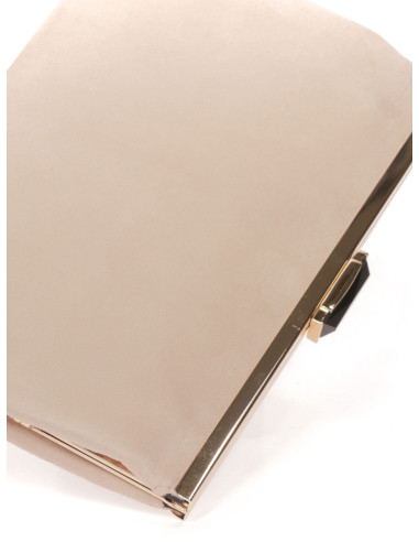 Cartera de fiesta ante con detalle dorado | Complementos Invitada