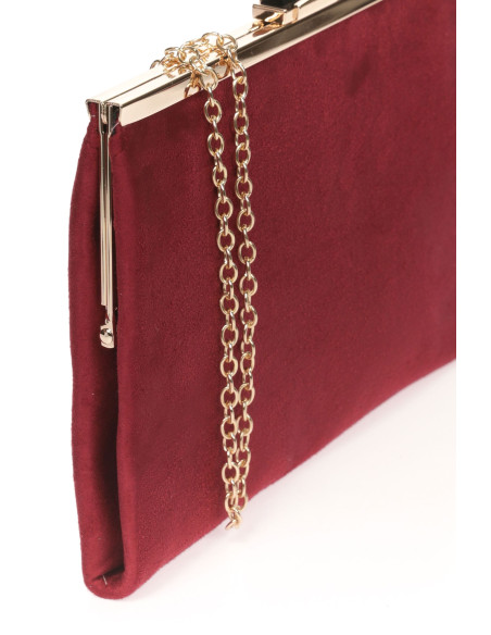 Cartera de fiesta ante con detalle dorado | Complementos Invitada