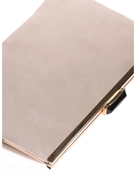 Cartera de fiesta ante con detalle dorado | Complementos Invitada