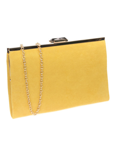 Cartera de fiesta ante con detalle dorado | Complementos Invitada