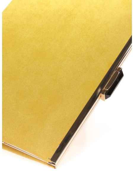 Cartera de fiesta ante con detalle dorado | Complementos Invitada