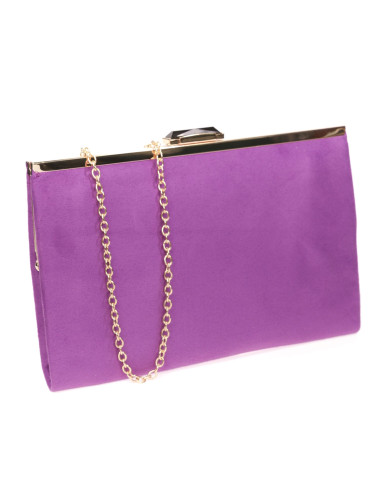 Cartera de fiesta ante con detalle dorado | Complementos Invitada