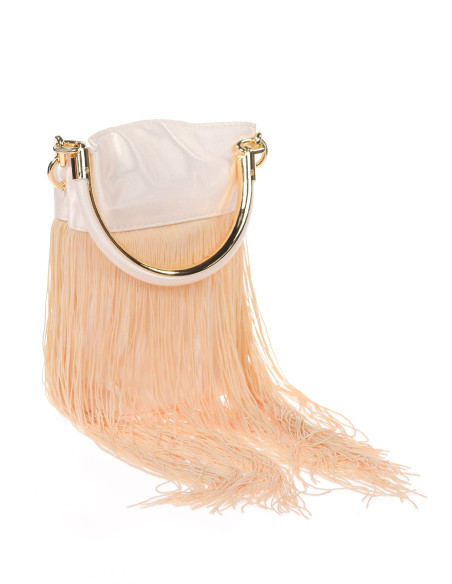 Bombonera de flecos efecto raso | Complementos Invitada