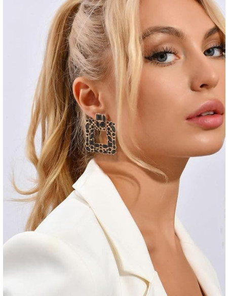 Pendientes cuadrados con diamantes de imitación | CI