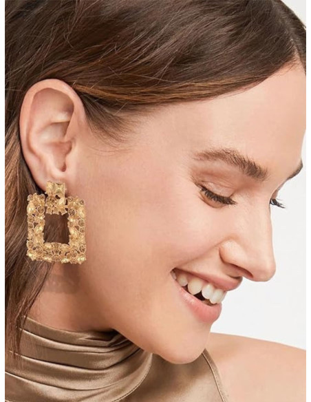 Pendientes cuadrados con diamantes de imitación | CI