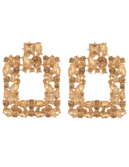 Pendientes cuadrados con diamantes de imitación | CI