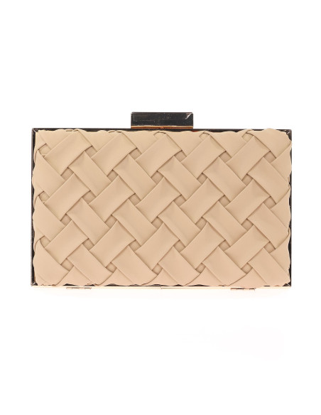 Bolso de fiesta trenzado en polipiel esquinas rectas