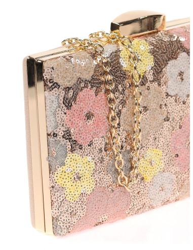 Clutch de fiesta con lentejuelas florales | Complementos Invitada