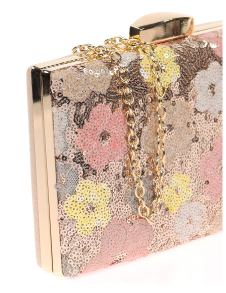 Clutch de fiesta con lentejuelas florales | Complementos Invitada