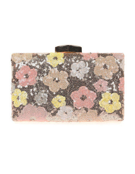 Clutch de fiesta con lentejuelas florales | Complementos Invitada