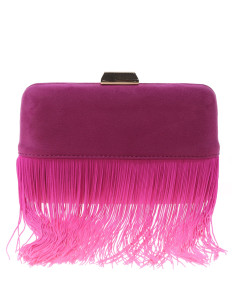 Bolso de fiesta con efecto ante y flecos