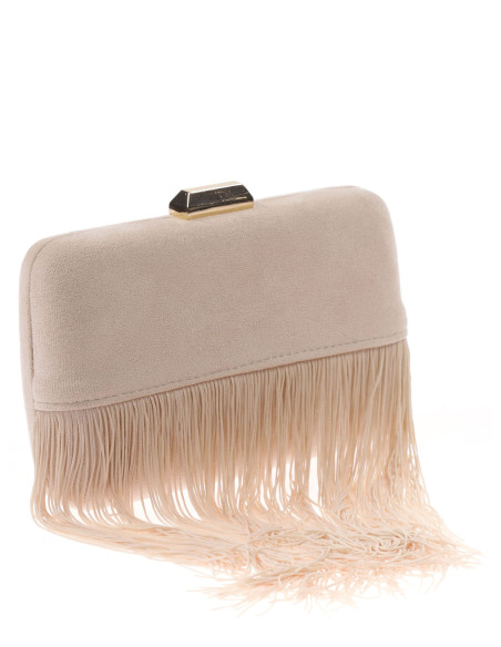 Bolso de fiesta con efecto ante y flecos