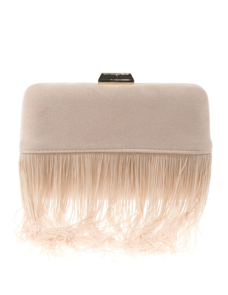 Bolso de fiesta con efecto ante y flecos