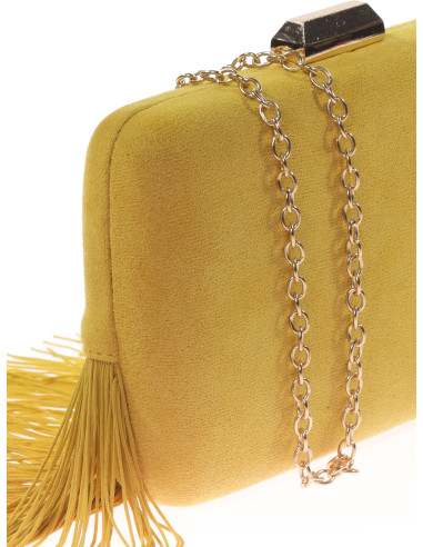 Bolso de fiesta con efecto ante y flecos