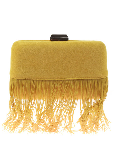 Bolso de fiesta con efecto ante y flecos