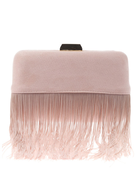Bolso de fiesta con efecto ante y flecos