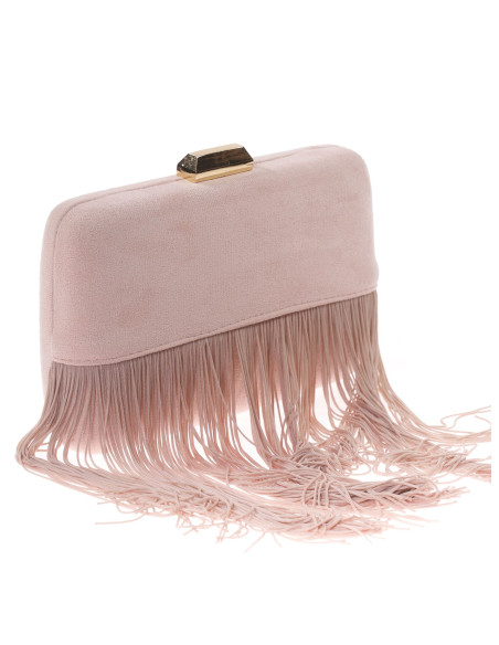 Bolso de fiesta con efecto ante y flecos