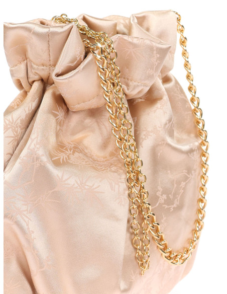 Bombonera satinada con estampado de hojas