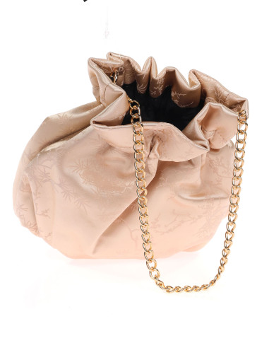 Bombonera satinada con estampado de hojas