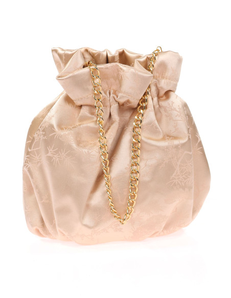 Bombonera satinada con estampado de hojas