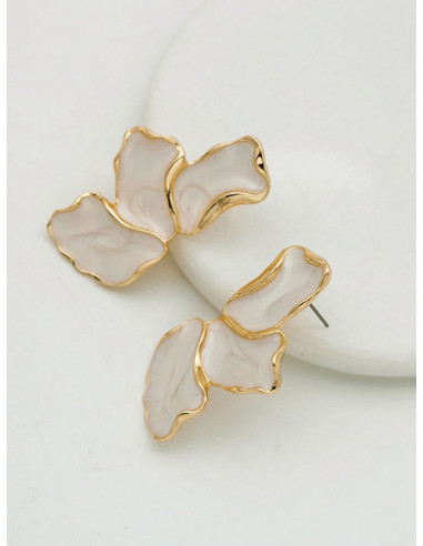 Pendientes pequeños florales con efecto mármol | Complementos Invitada